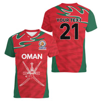 Custom Oman Cricket Spirit 2026 Women V-Neck T-Shirt World T20 Edition - Wonder Print Shop