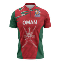 Custom Oman Cricket Spirit 2026 Zipper Polo Shirt World T20 Edition - Wonder Print Shop