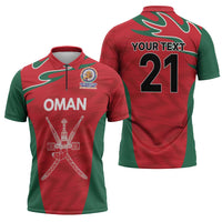 Custom Oman Cricket Spirit 2026 Zipper Polo Shirt World T20 Edition - Wonder Print Shop