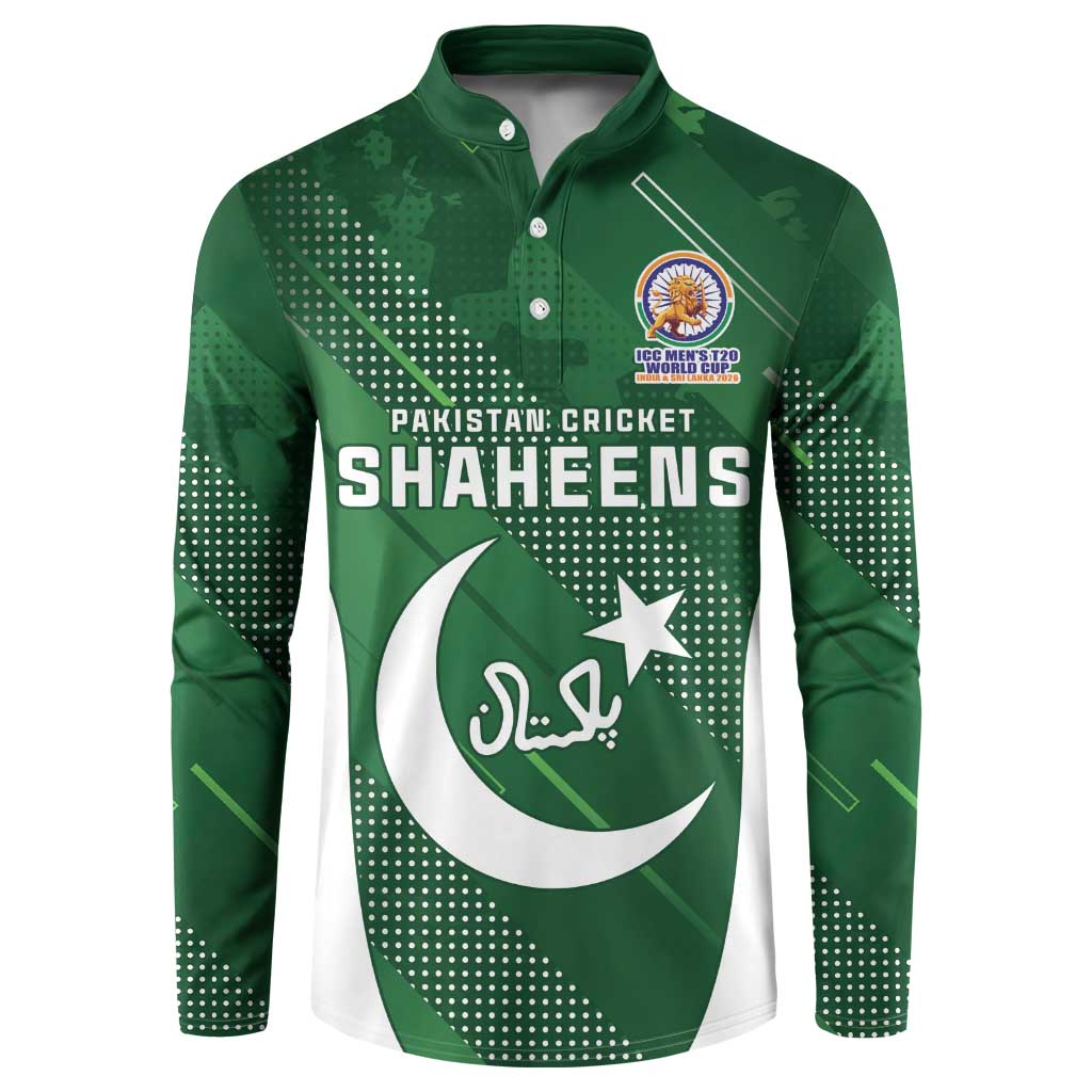Custom Pakistan Cricket Spirit 2026 Button Sweatshirt World T20 Edition - Wonder Print Shop