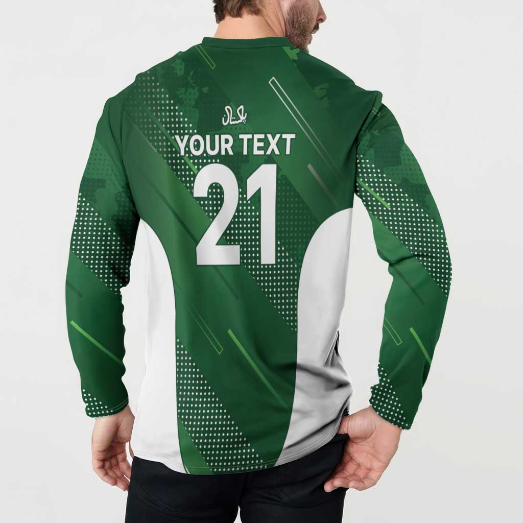 Custom Pakistan Cricket Spirit 2026 Button Sweatshirt World T20 Edition - Wonder Print Shop