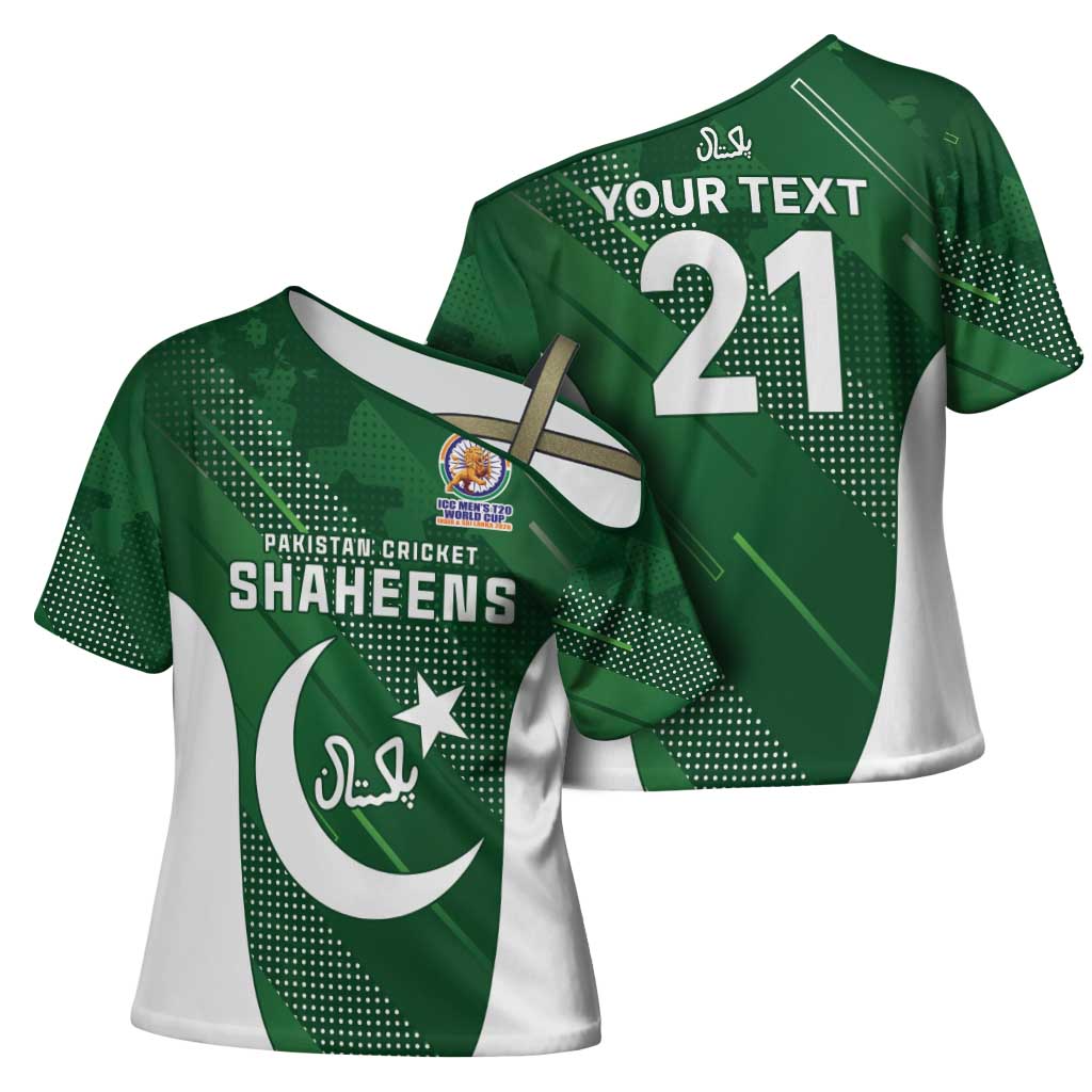 Custom Pakistan Cricket Spirit 2026 Cross Shoulder Shirt World T20 Edition - Wonder Print Shop