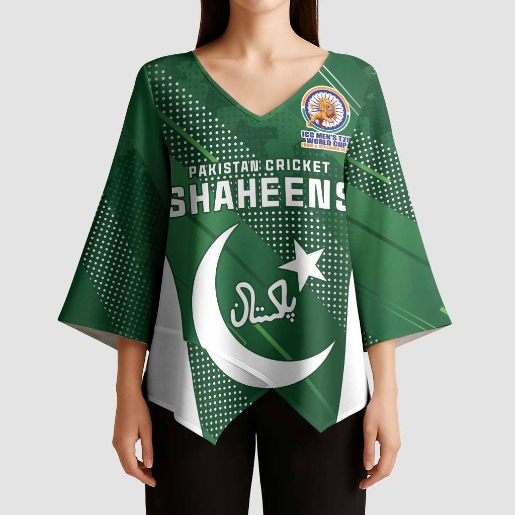 Custom Pakistan Cricket Spirit 2026 Kimono Sleeve Blouse World T20 Edition - Wonder Print Shop