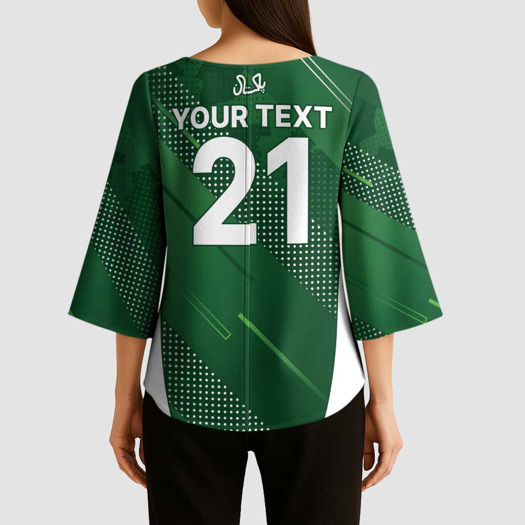 Custom Pakistan Cricket Spirit 2026 Kimono Sleeve Blouse World T20 Edition - Wonder Print Shop