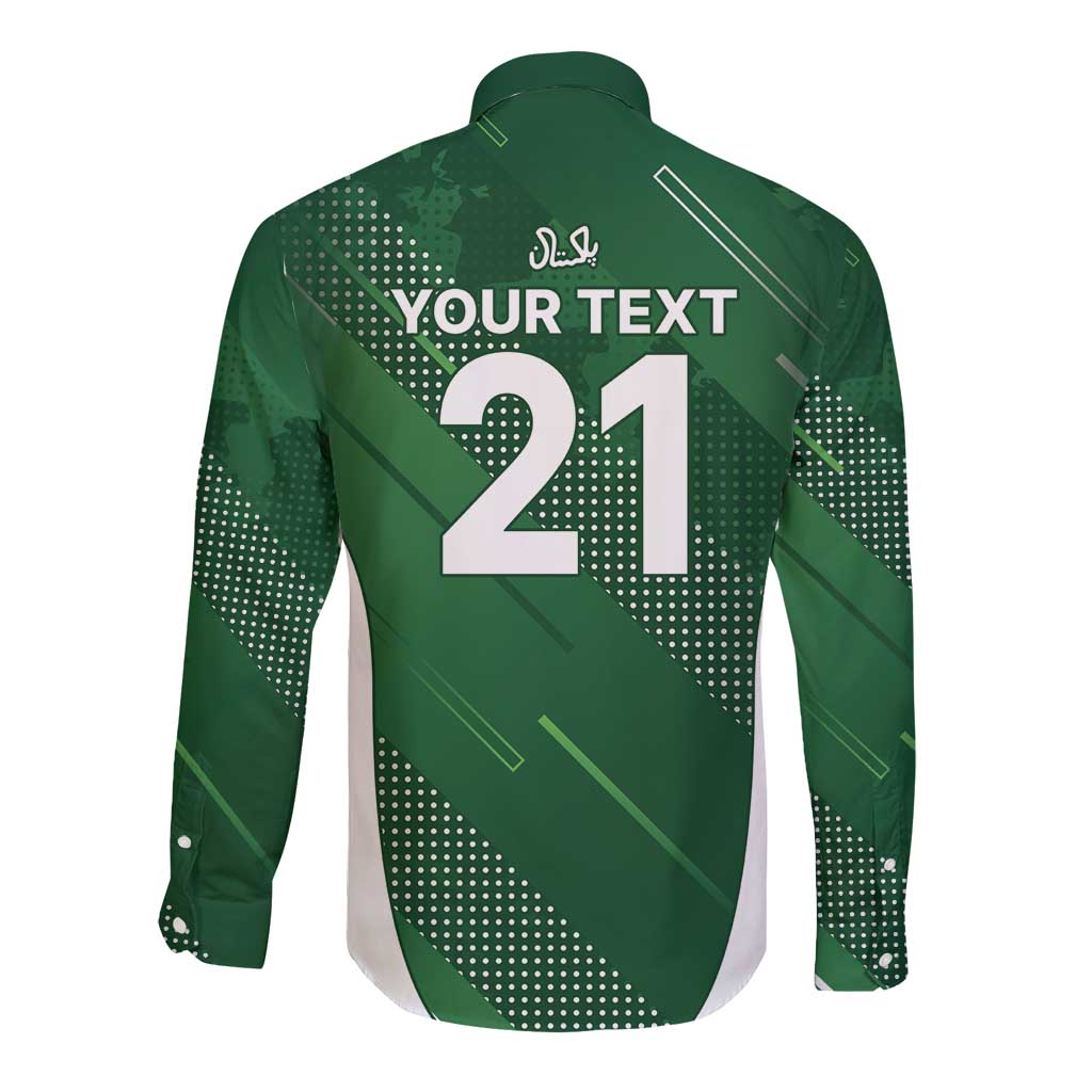 Custom Pakistan Cricket Spirit 2026 Long Sleeve Button Shirt World T20 Edition - Wonder Print Shop