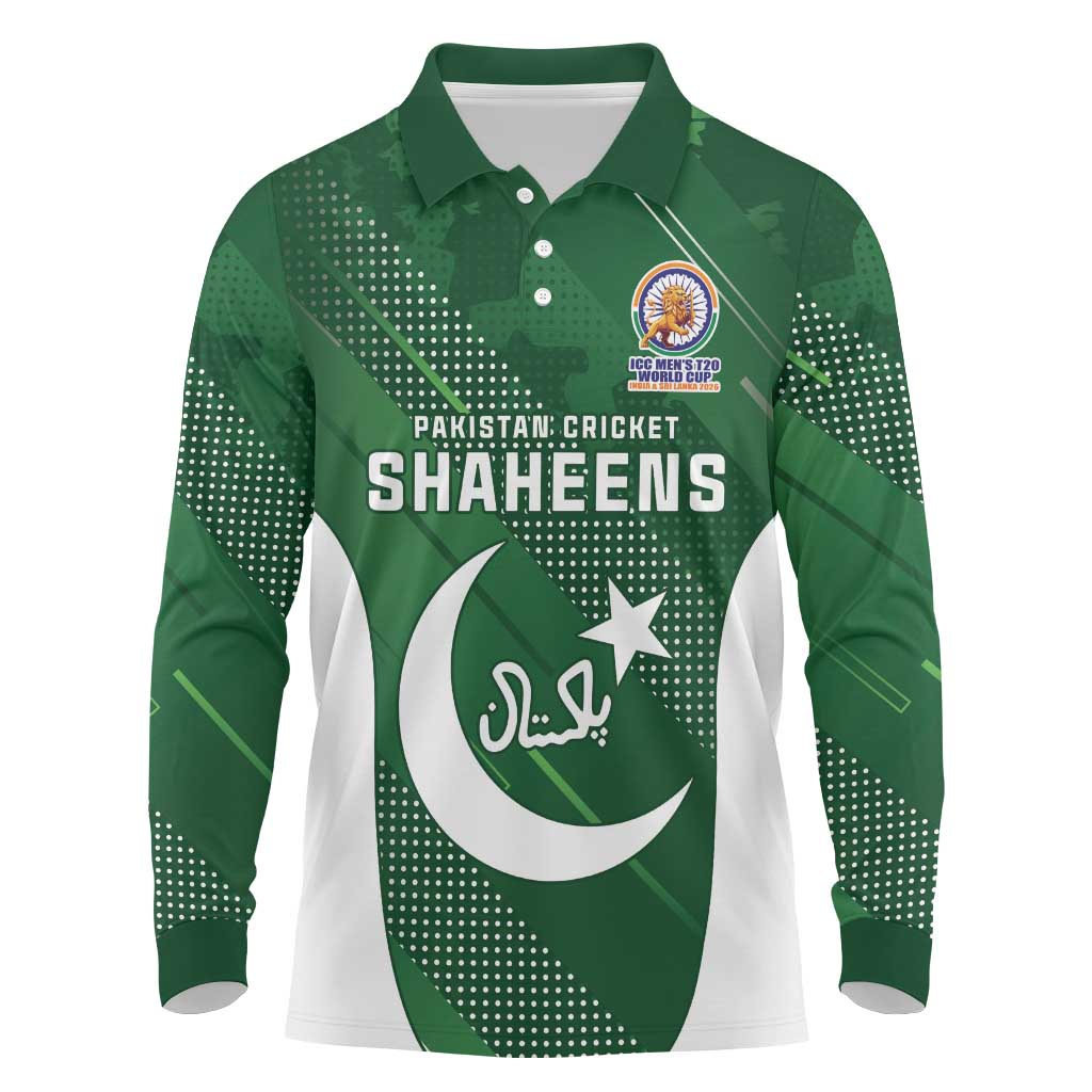 Custom Pakistan Cricket Spirit 2026 Long Sleeve Polo Shirt World T20 Edition - Wonder Print Shop