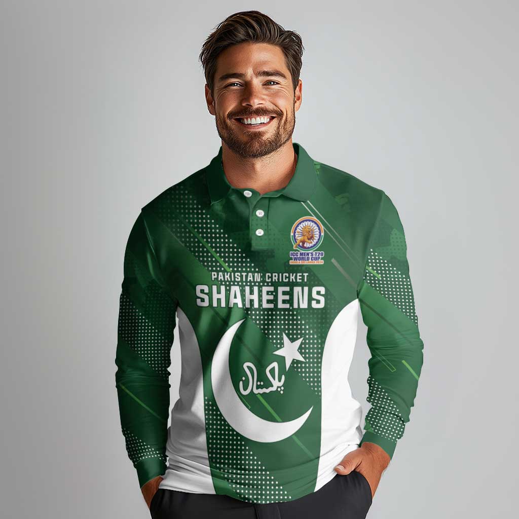 Custom Pakistan Cricket Spirit 2026 Long Sleeve Polo Shirt World T20 Edition - Wonder Print Shop