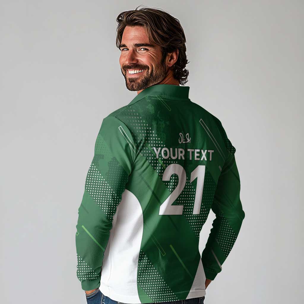 Custom Pakistan Cricket Spirit 2026 Long Sleeve Polo Shirt World T20 Edition - Wonder Print Shop