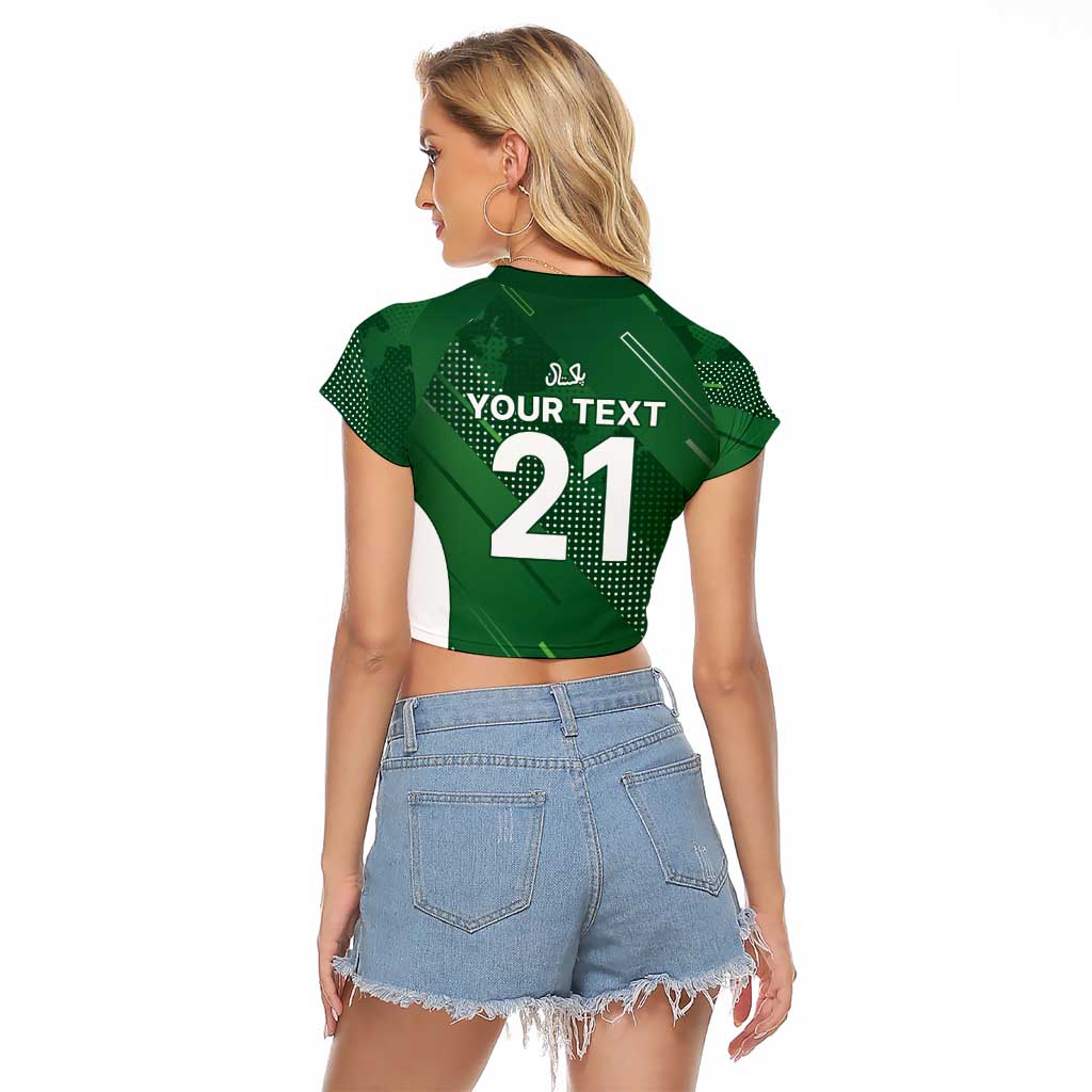 Custom Pakistan Cricket Spirit 2026 Raglan Cropped T Shirt World T20 Edition - Wonder Print Shop