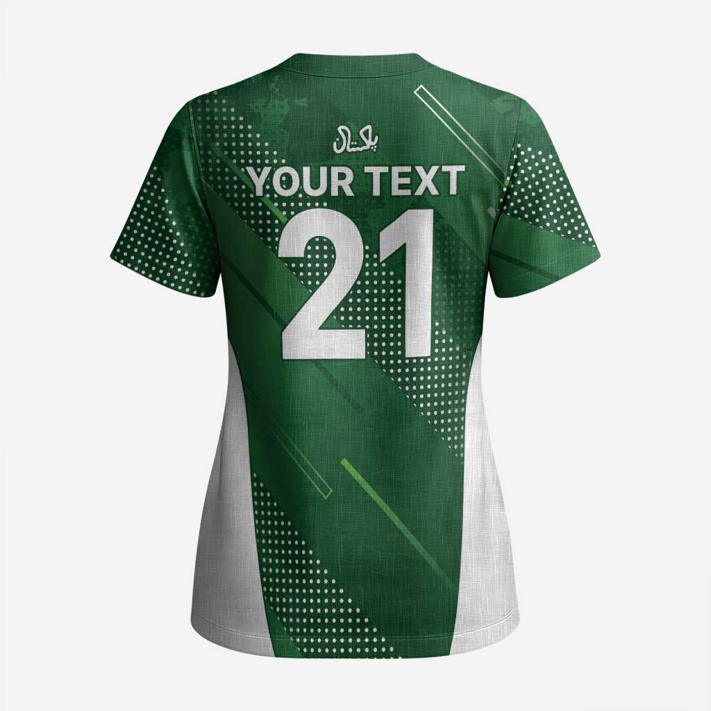 Custom Pakistan Cricket Spirit 2026 Scrub Top World T20 Edition - Wonder Print Shop