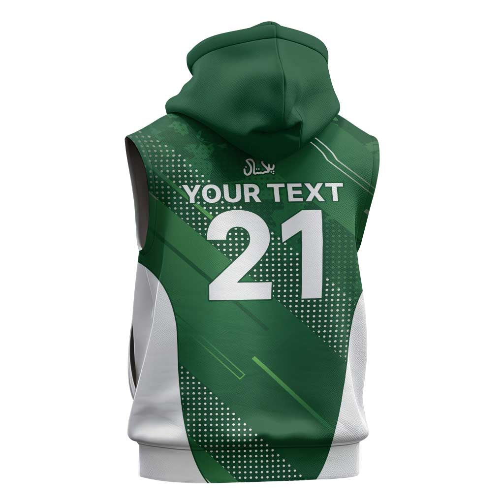 Custom Pakistan Cricket Spirit 2026 Sleeveless Hoodie World T20 Edition - Wonder Print Shop