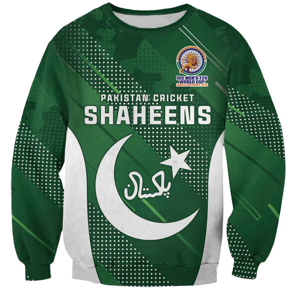 Custom Pakistan Cricket Spirit 2026 Sweatshirt World T20 Edition - Wonder Print Shop