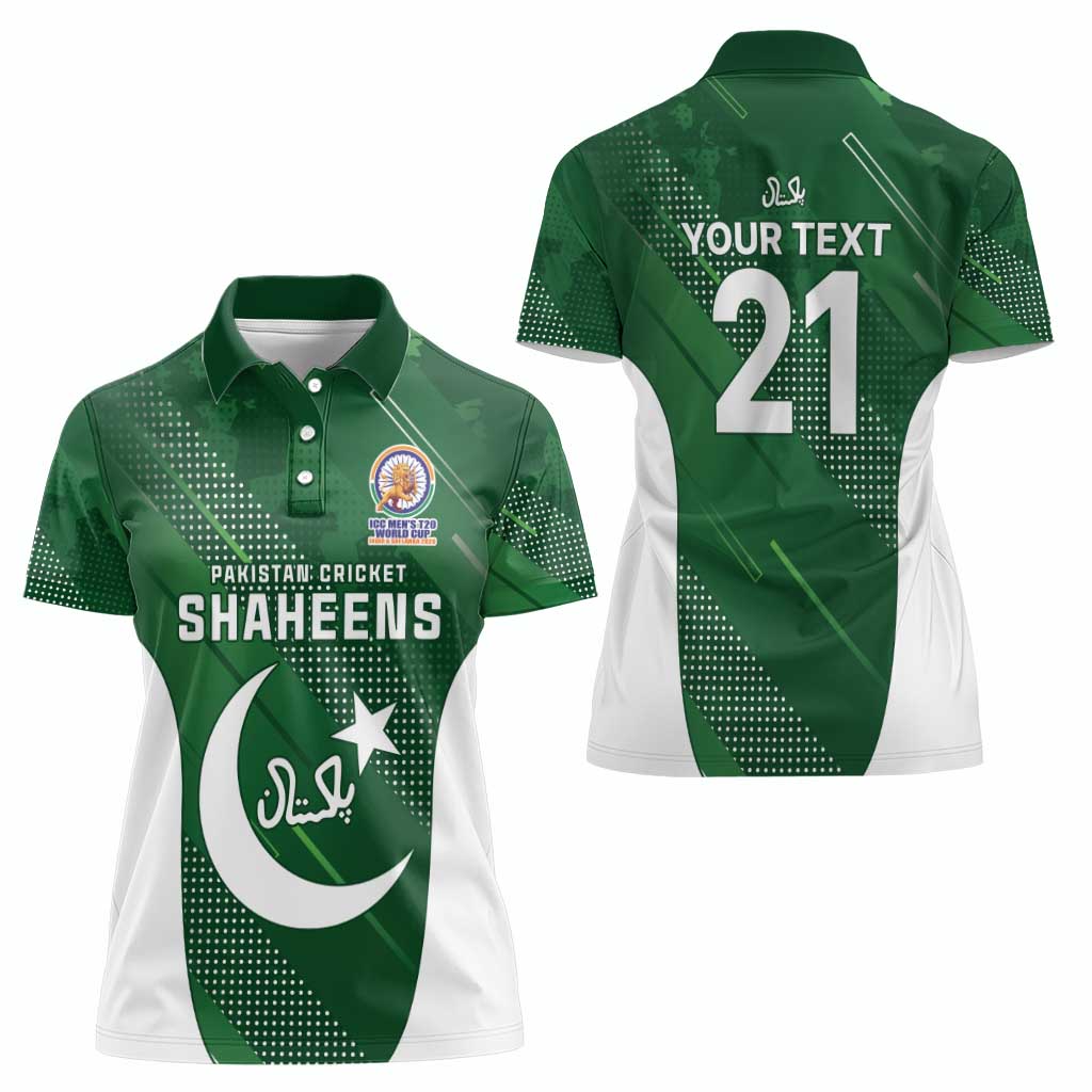 Custom Pakistan Cricket Spirit 2026 Women Polo Shirt World T20 Edition - Wonder Print Shop