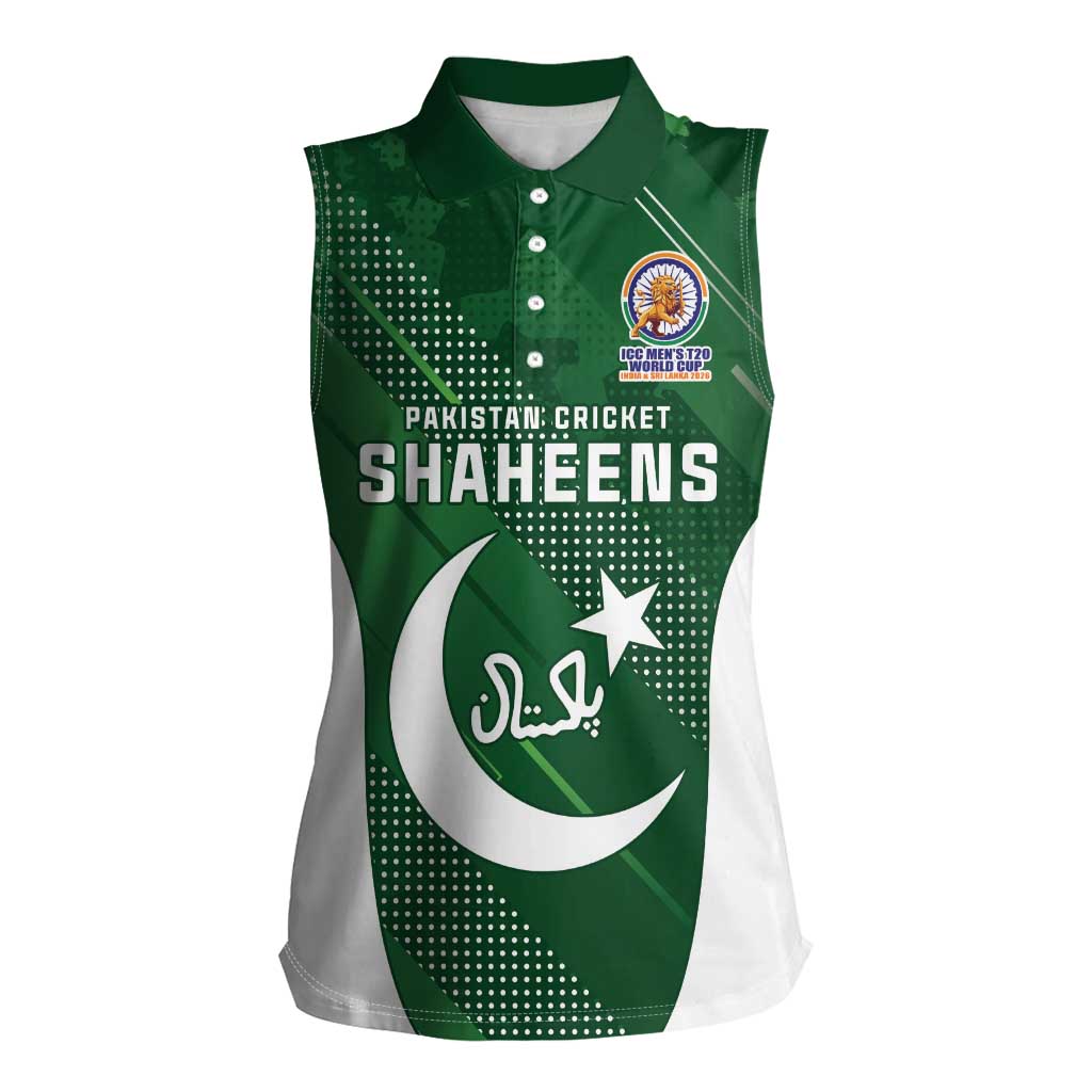 Custom Pakistan Cricket Spirit 2026 Women Sleeveless Polo Shirt World T20 Edition - Wonder Print Shop