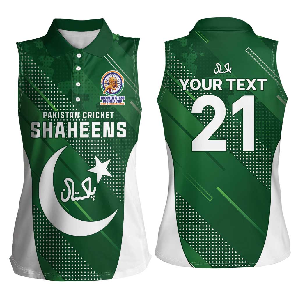 Custom Pakistan Cricket Spirit 2026 Women Sleeveless Polo Shirt World T20 Edition - Wonder Print Shop