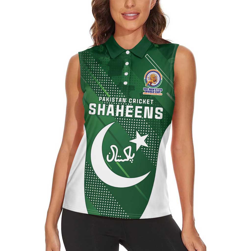 Custom Pakistan Cricket Spirit 2026 Women Sleeveless Polo Shirt World T20 Edition - Wonder Print Shop