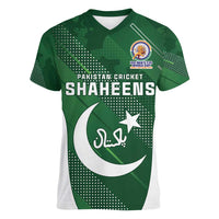 Custom Pakistan Cricket Spirit 2026 Women V-Neck T-Shirt World T20 Edition - Wonder Print Shop
