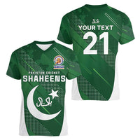 Custom Pakistan Cricket Spirit 2026 Women V-Neck T-Shirt World T20 Edition - Wonder Print Shop