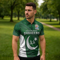 Custom Pakistan Cricket Spirit 2026 Zipper Polo Shirt World T20 Edition - Wonder Print Shop