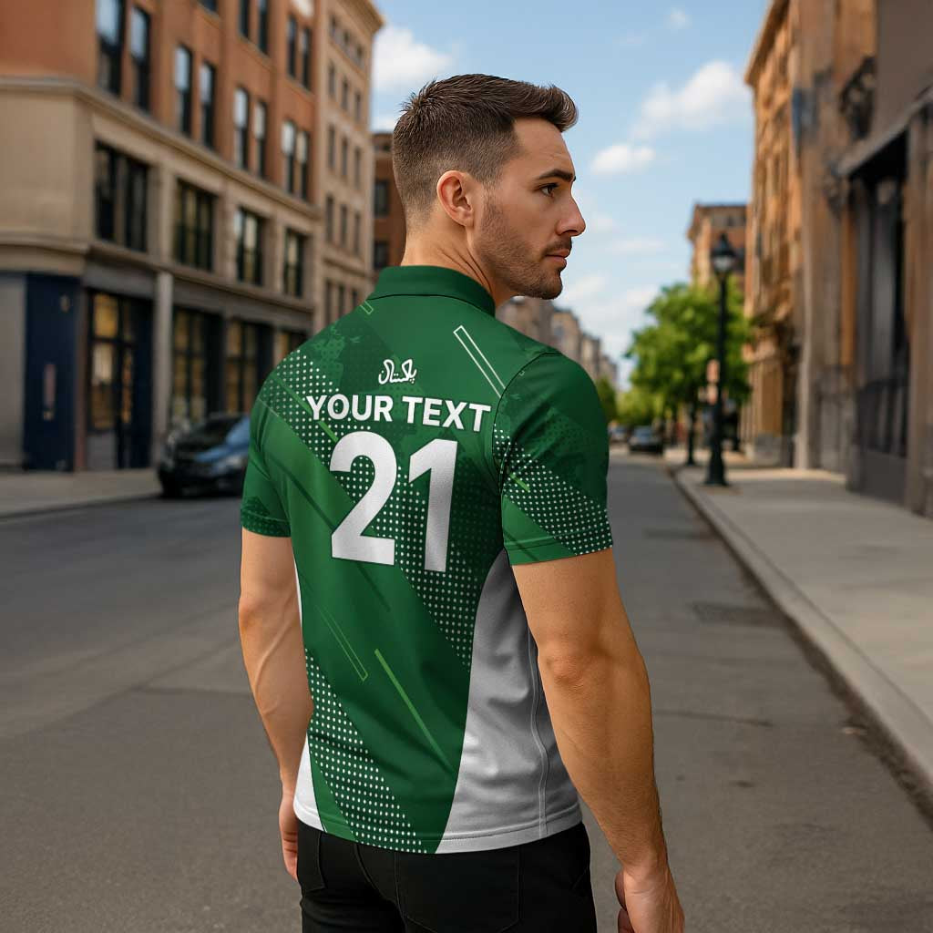 Custom Pakistan Cricket Spirit 2026 Zipper Polo Shirt World T20 Edition - Wonder Print Shop