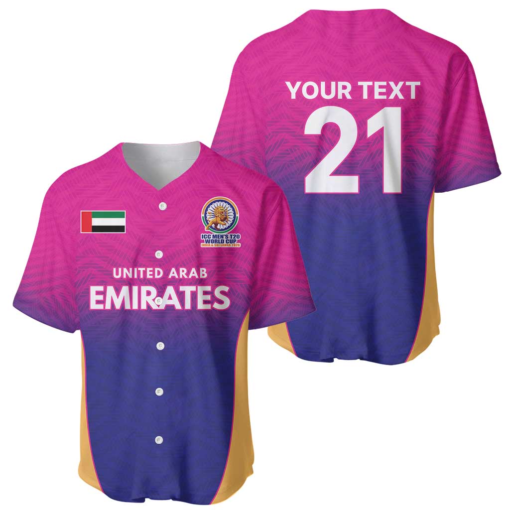 Custom United Arab Emirates Cricket Spirit 2026 Baseball Jersey World T20 Edition - Wonder Print Shop