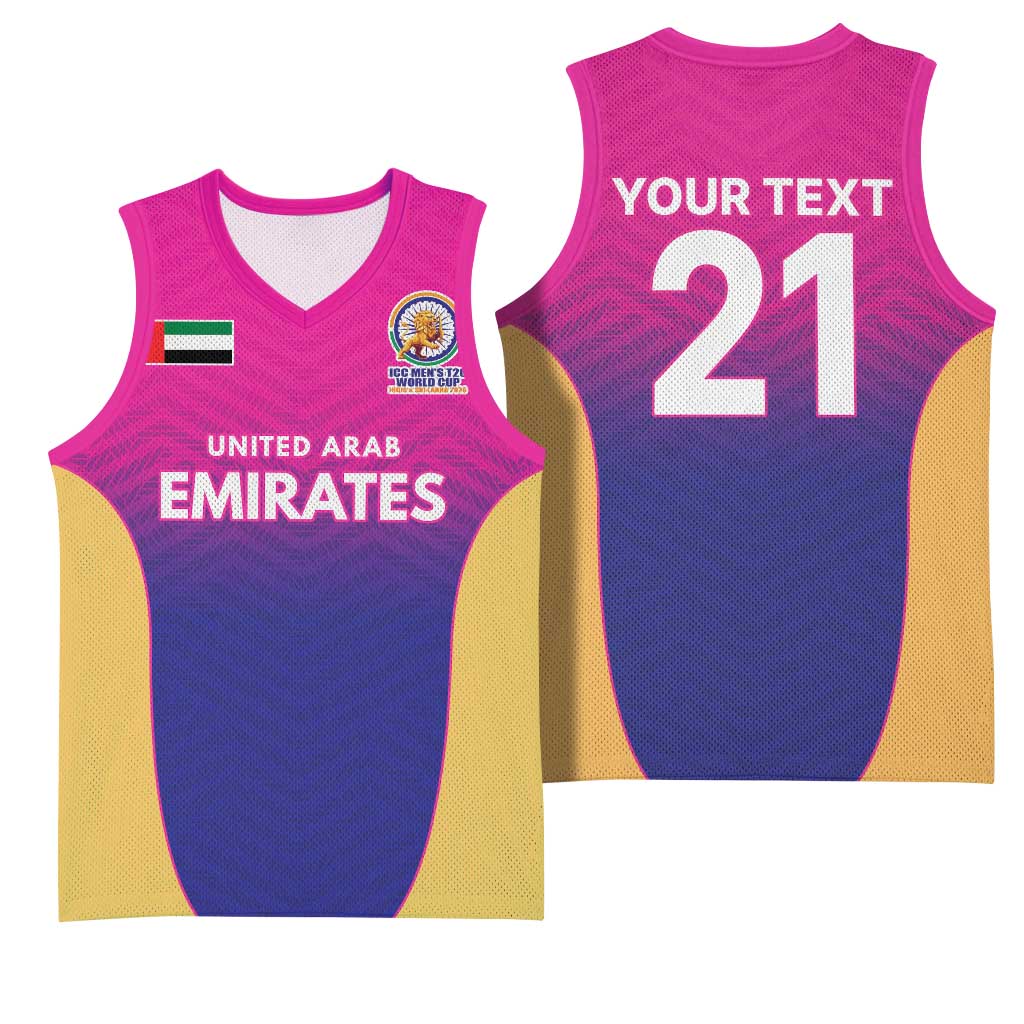 Custom United Arab Emirates Cricket Spirit 2026 Basketball Jersey World T20 Edition - Wonder Print Shop
