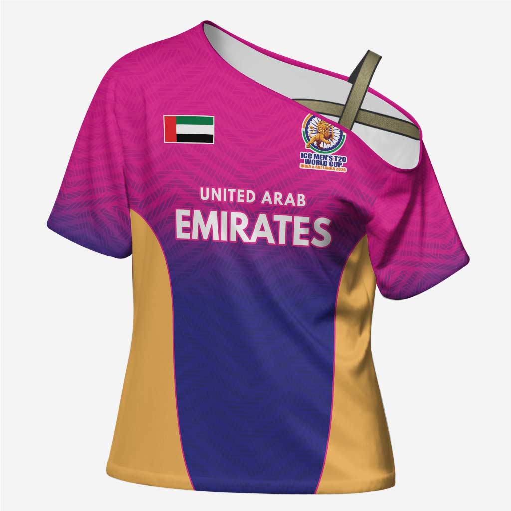 Custom United Arab Emirates Cricket Spirit 2026 Cross Shoulder Shirt World T20 Edition - Wonder Print Shop