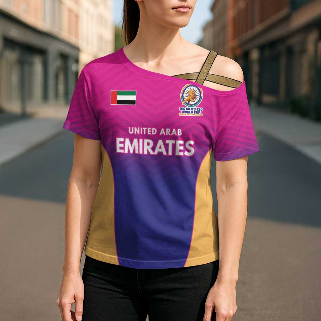 Custom United Arab Emirates Cricket Spirit 2026 Cross Shoulder Shirt World T20 Edition - Wonder Print Shop