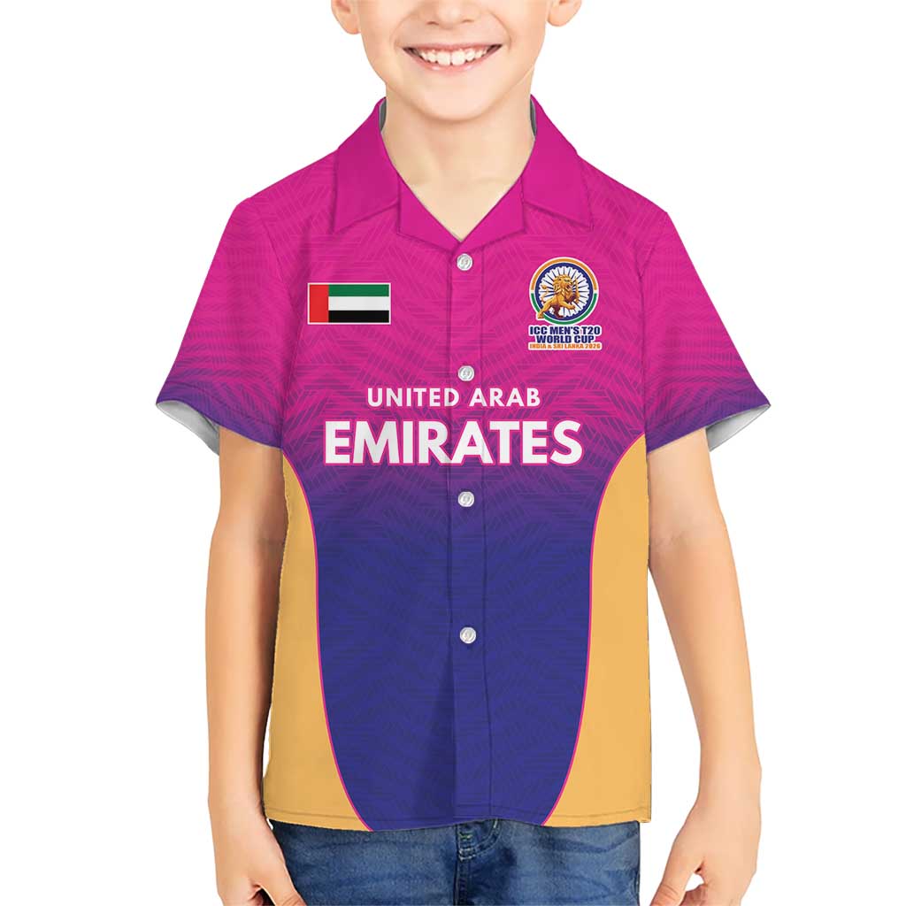 Custom United Arab Emirates Cricket Spirit 2026 Kid Hawaiian Shirt World T20 Edition - Wonder Print Shop