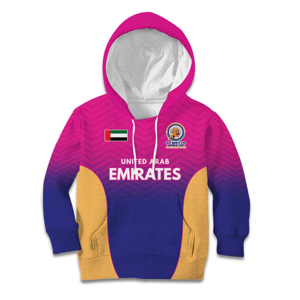 Custom United Arab Emirates Cricket Spirit 2026 Kid Hoodie World T20 Edition - Wonder Print Shop