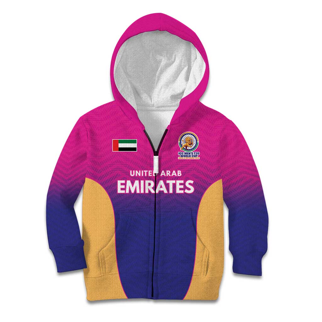 Custom United Arab Emirates Cricket Spirit 2026 Kid Hoodie World T20 Edition - Wonder Print Shop