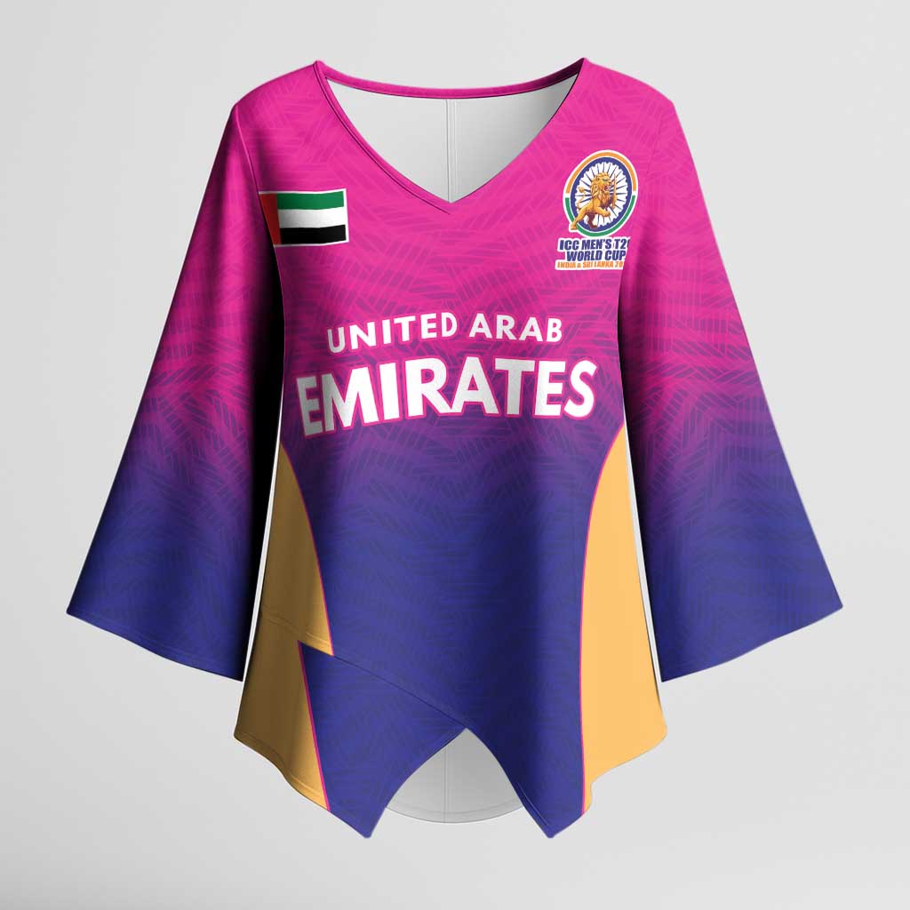 Custom United Arab Emirates Cricket Spirit 2026 Kimono Sleeve Blouse World T20 Edition - Wonder Print Shop