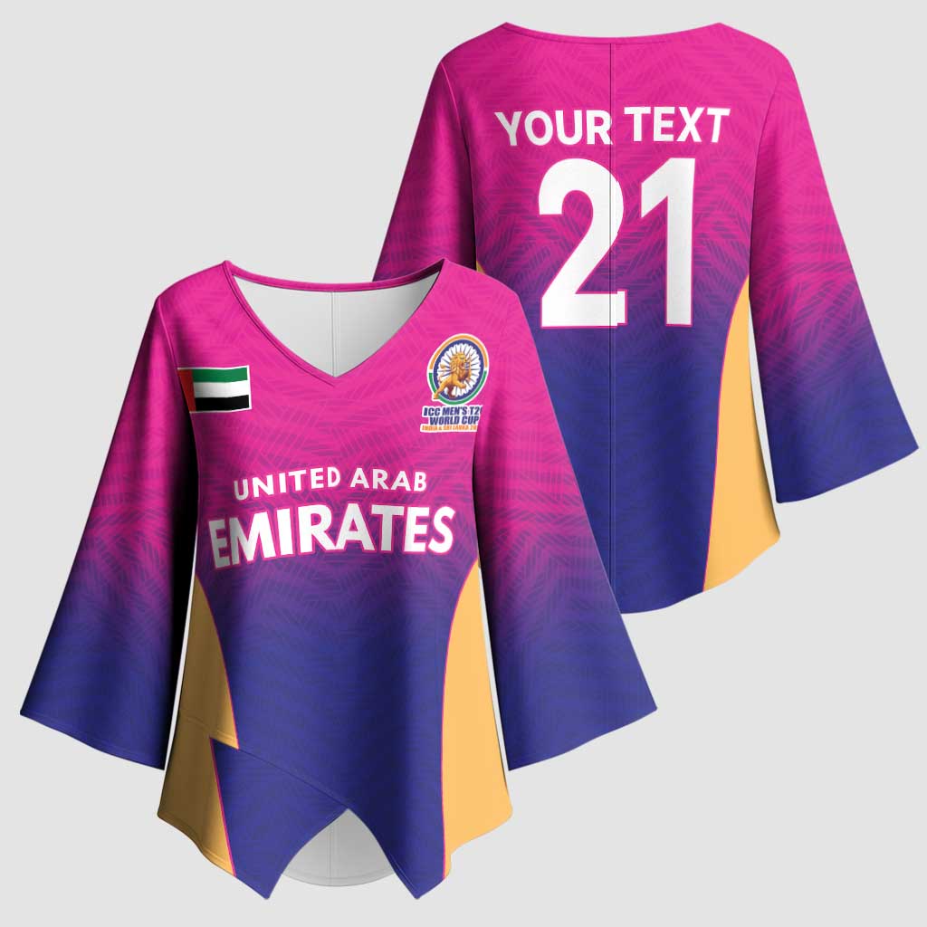 Custom United Arab Emirates Cricket Spirit 2026 Kimono Sleeve Blouse World T20 Edition - Wonder Print Shop