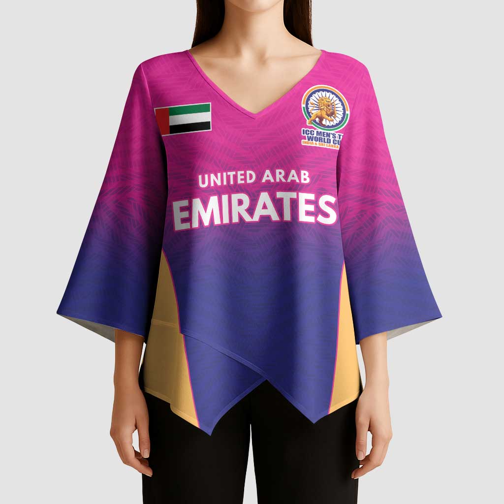 Custom United Arab Emirates Cricket Spirit 2026 Kimono Sleeve Blouse World T20 Edition - Wonder Print Shop