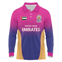 Custom United Arab Emirates Cricket Spirit 2026 Long Sleeve Polo Shirt World T20 Edition - Wonder Print Shop