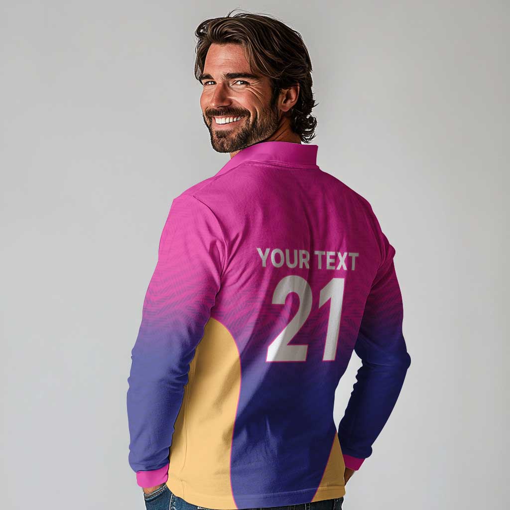 Custom United Arab Emirates Cricket Spirit 2026 Long Sleeve Polo Shirt World T20 Edition - Wonder Print Shop