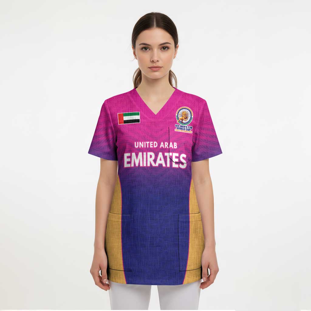 Custom United Arab Emirates Cricket Spirit 2026 Scrub Top World T20 Edition - Wonder Print Shop