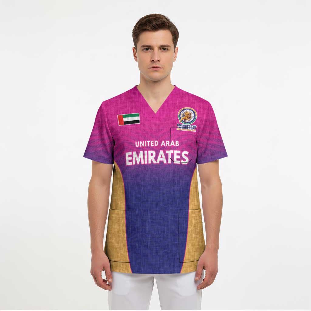 Custom United Arab Emirates Cricket Spirit 2026 Scrub Top World T20 Edition - Wonder Print Shop