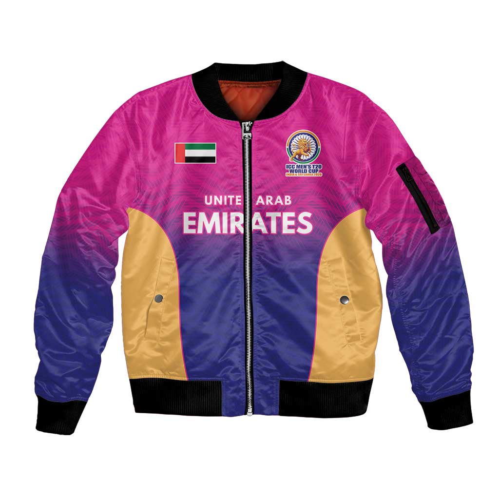 Custom United Arab Emirates Cricket Spirit 2026 Sleeve Zip Bomber Jacket World T20 Edition - Wonder Print Shop