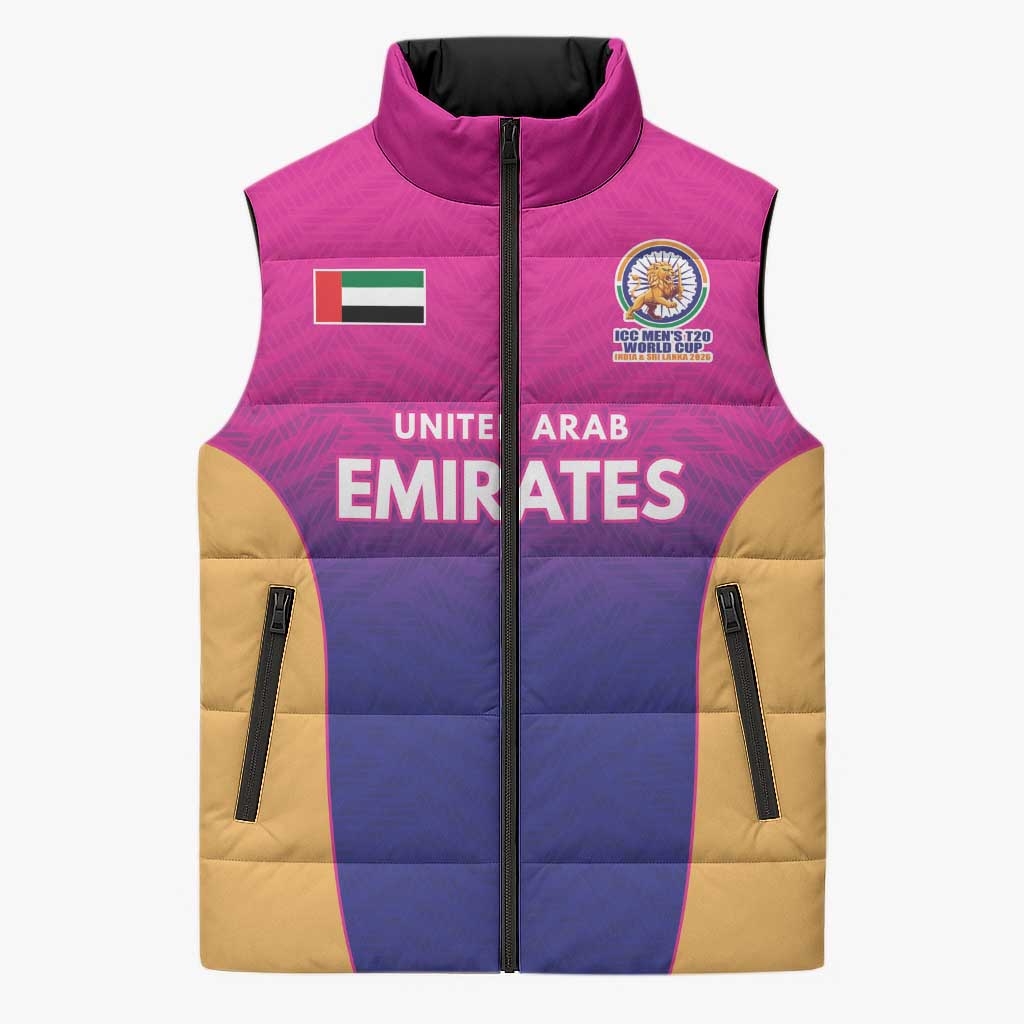 Custom United Arab Emirates Cricket Spirit 2026 Sleeveless Puffer Jacket World T20 Edition - Wonder Print Shop