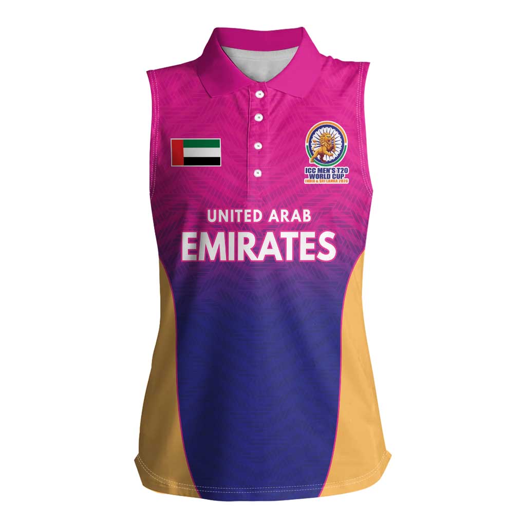Custom United Arab Emirates Cricket Spirit 2026 Women Sleeveless Polo Shirt World T20 Edition - Wonder Print Shop