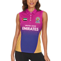 Custom United Arab Emirates Cricket Spirit 2026 Women Sleeveless Polo Shirt World T20 Edition - Wonder Print Shop