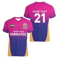 Custom United Arab Emirates Cricket Spirit 2026 Women V-Neck T-Shirt World T20 Edition - Wonder Print Shop
