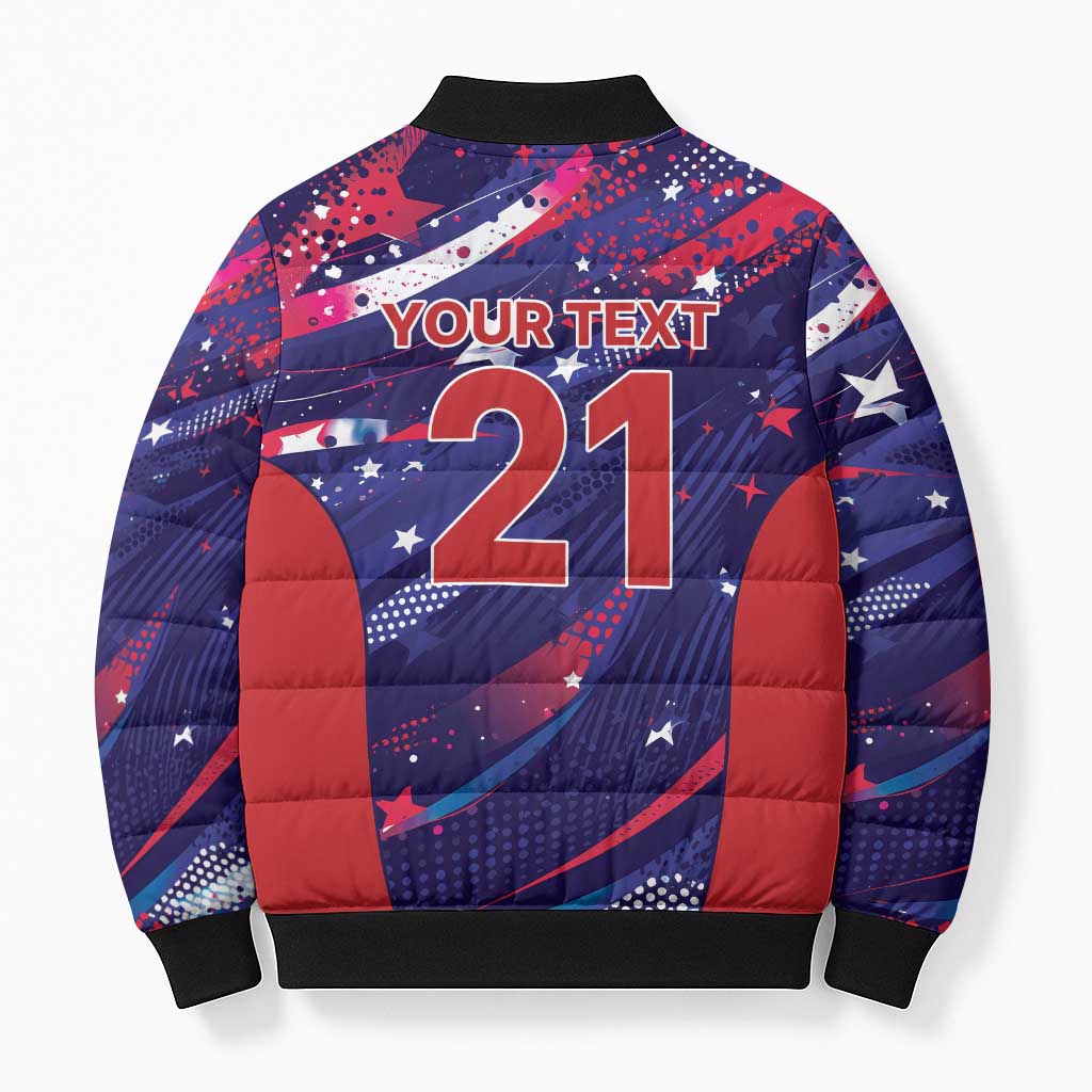 Custom United States Cricket Spirit 2026 Bomber Puffer Jacket World T20 Edition - Wonder Print Shop