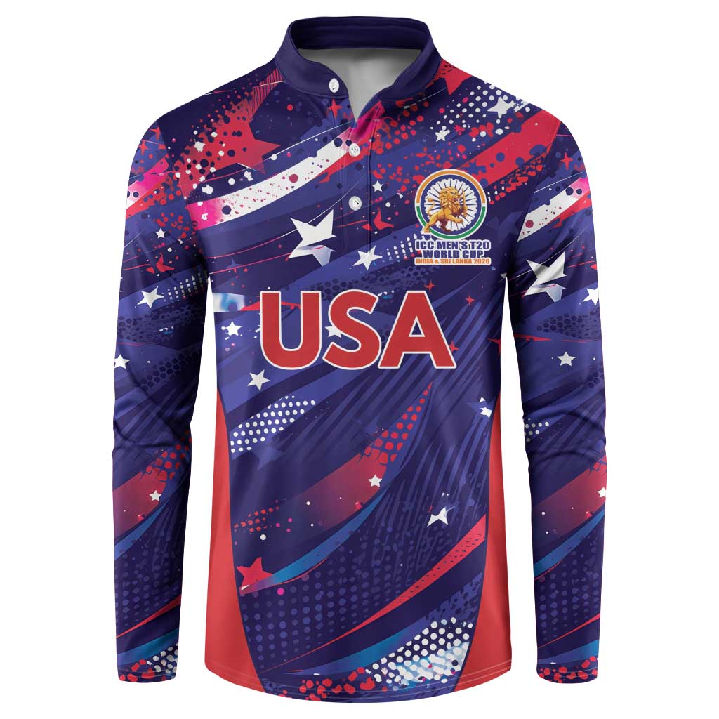 Custom United States Cricket Spirit 2026 Button Sweatshirt World T20 Edition - Wonder Print Shop