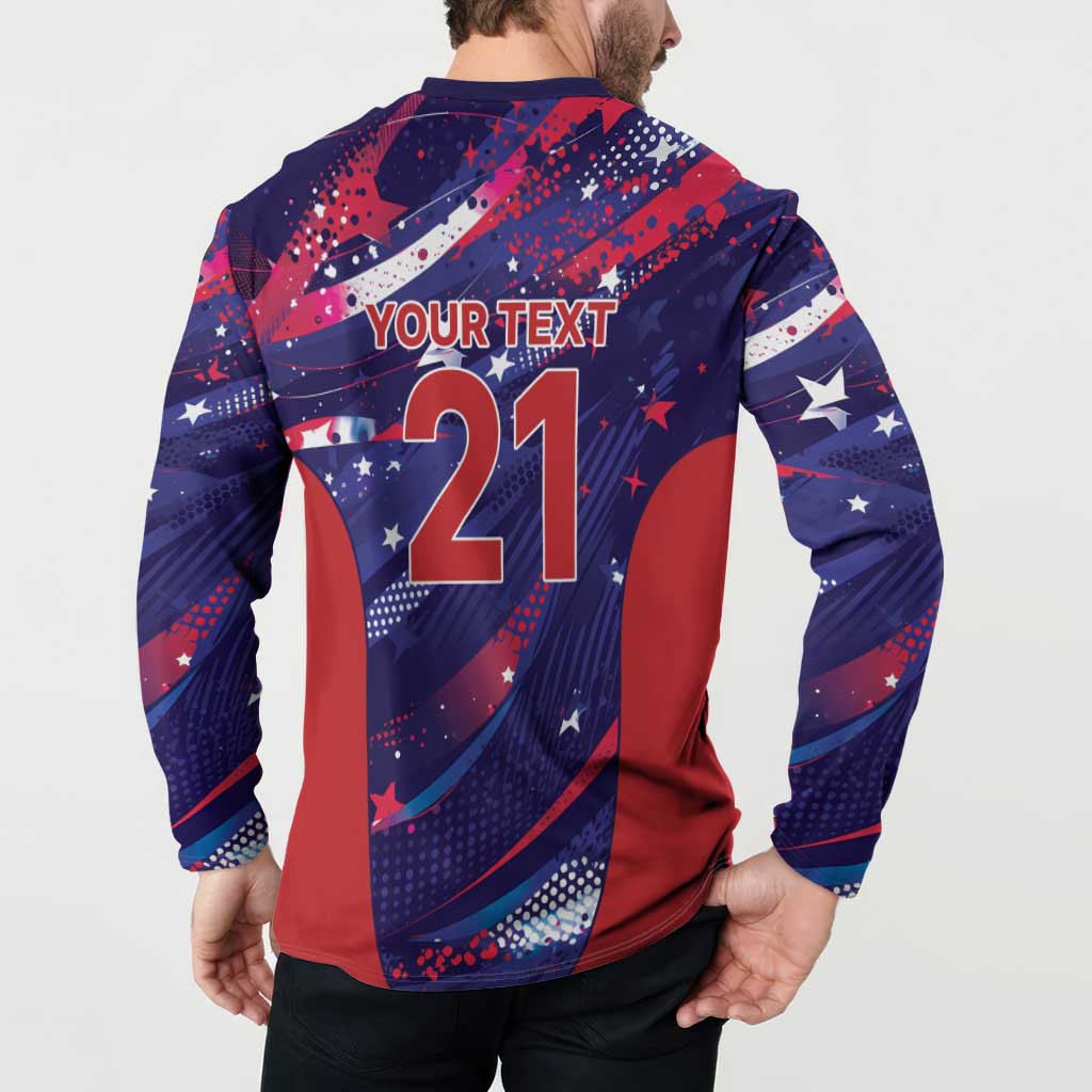 Custom United States Cricket Spirit 2026 Button Sweatshirt World T20 Edition - Wonder Print Shop