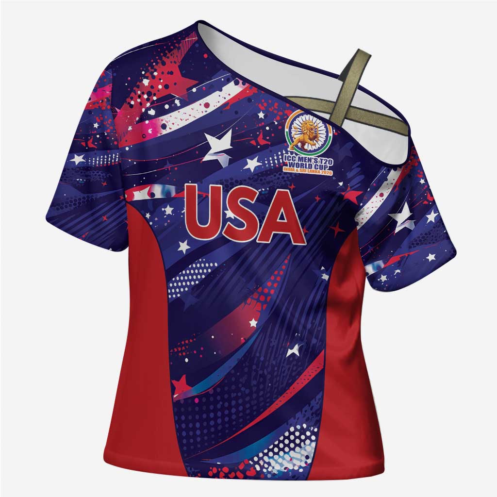 Custom United States Cricket Spirit 2026 Cross Shoulder Shirt World T20 Edition - Wonder Print Shop