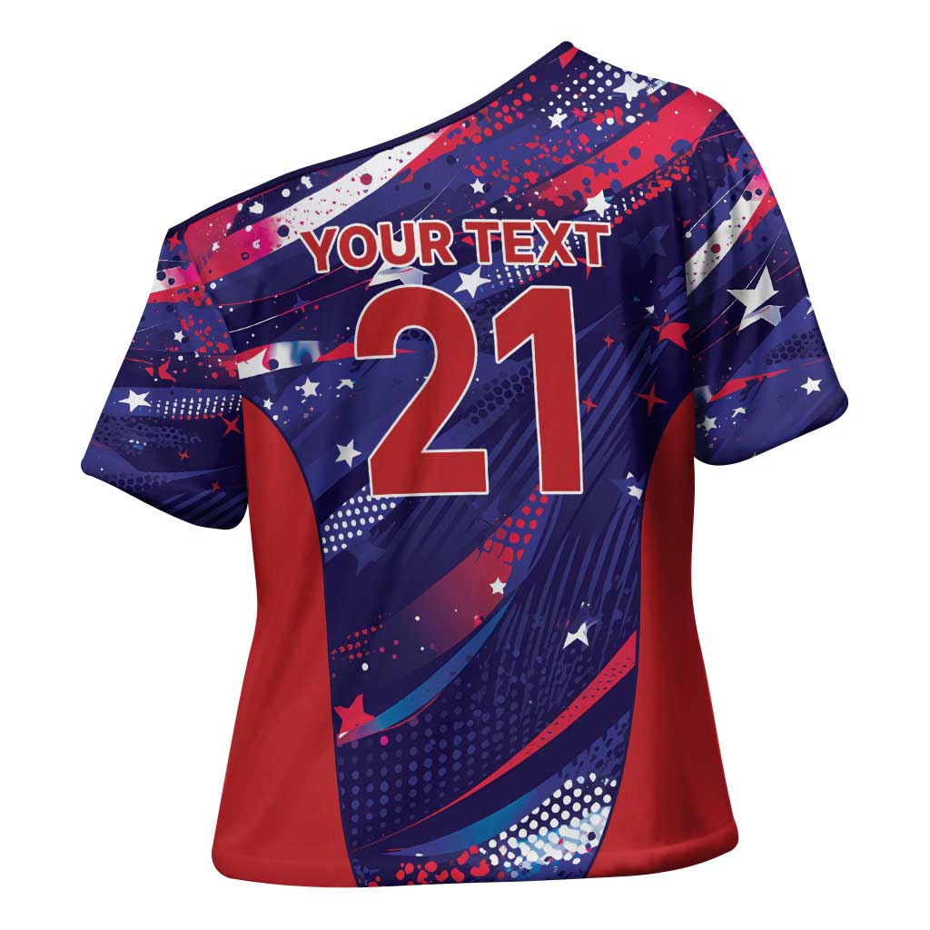 Custom United States Cricket Spirit 2026 Cross Shoulder Shirt World T20 Edition - Wonder Print Shop