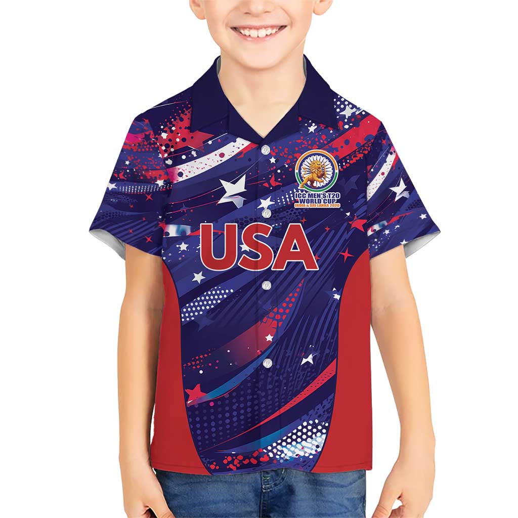 Custom United States Cricket Spirit 2026 Kid Hawaiian Shirt World T20 Edition - Wonder Print Shop