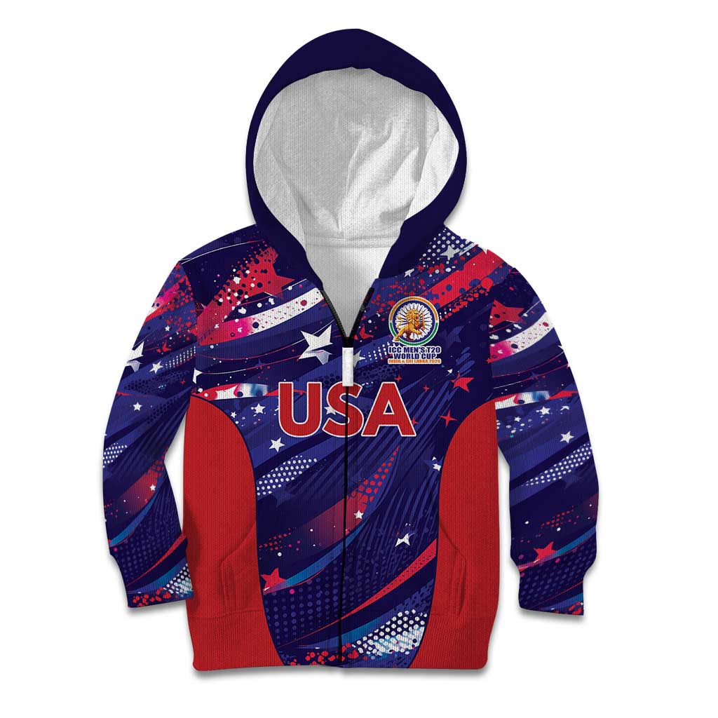 Custom United States Cricket Spirit 2026 Kid Hoodie World T20 Edition - Wonder Print Shop